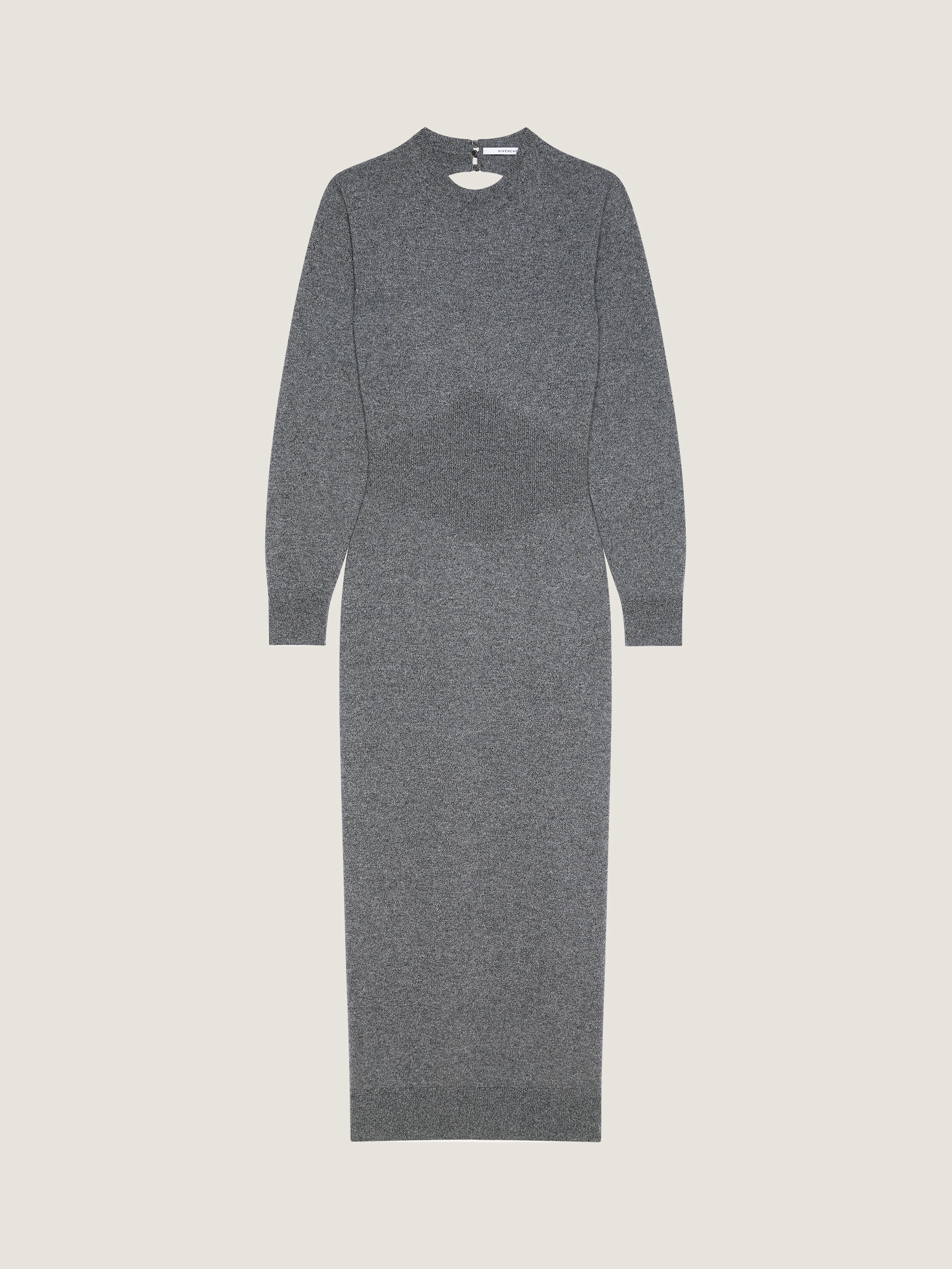 Dress in cashmere with open back